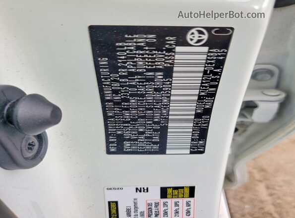 5YFS4MCE8MP059045 2021 TOYOTA COROLLA White Widok naklejki z numerem VIN