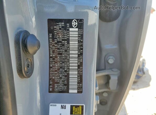 5YFS4MCE8MP069428 2021 TOYOTA COROLLA Gray ძრავის განყოფილების ხედი