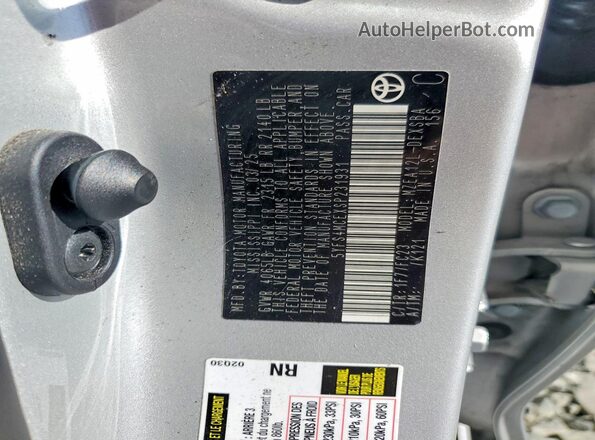 5YFS4MCEXSP231931 2025 TOYOTA COROLLA Silver VIN sticker view