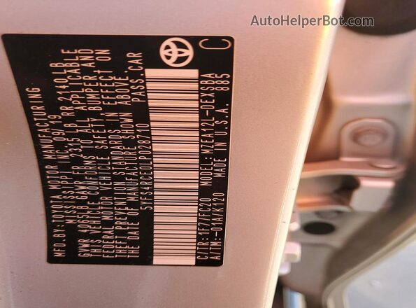 5YFS4RCE0LP028710 2020 TOYOTA COROLLA Silver Вид підкапотного простору