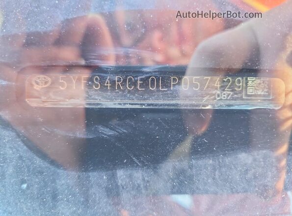 5YFS4RCE0LP057429 2020 TOYOTA COROLLA Black ძრავის განყოფილების ხედი