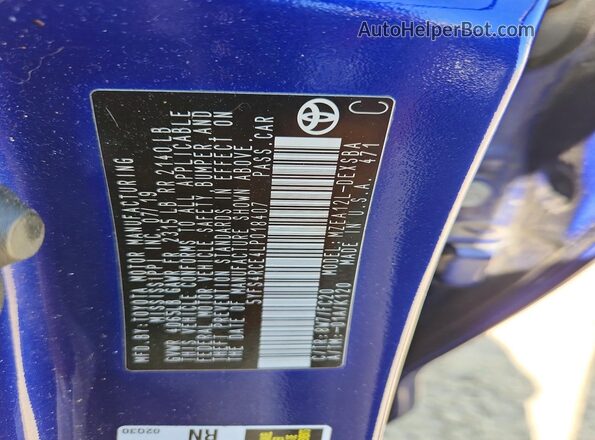 5YFS4RCE4LP018407 2020 TOYOTA COROLLA Blue Engine compartment view