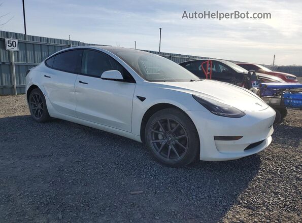 5YJ3E1EA2MF920385 2021 TESLA MODEL Белый Передняя правая четверть