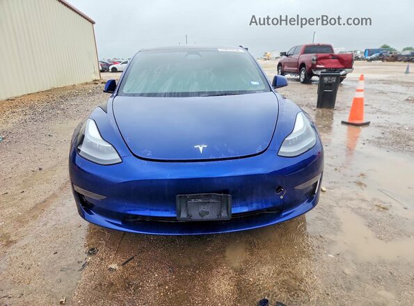5YJ3E1EA2NF289896 2022 TESLA MODEL Синий Вид спереди