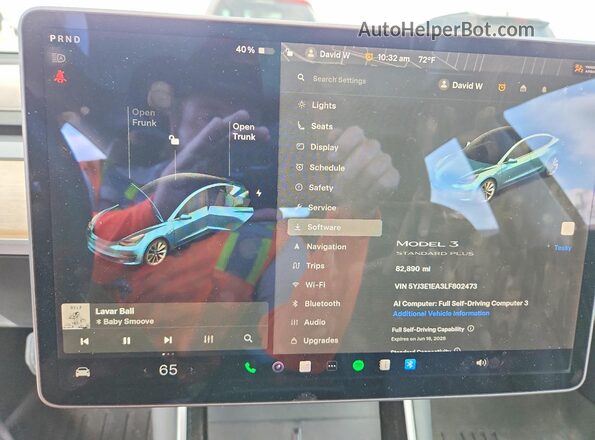 5YJ3E1EA3LF802473 2020 TESLA MODEL Белый Вид щитка приборов