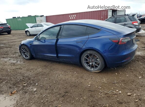 5YJ3E1EA9MF059898 2021 TESLA MODEL Синий Задняя левая четверть