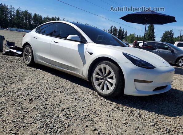 5YJ3E1EAXMF978079 2021 TESLA MODEL White Передня права чверть