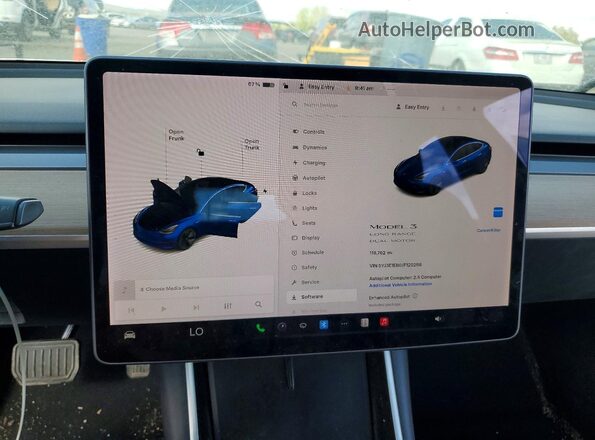 5YJ3E1EB0JF120298 2018 TESLA MODEL Синий Вид щитка приборов
