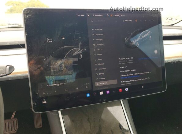 5YJ3E1EB0LF650824 2020 TESLA MODEL Gray Widok zestawu wskaźników
