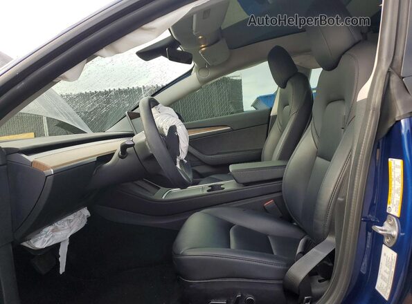 5YJ3E1EB0NF205258 2022 TESLA MODEL Blue Widok wnętrza z przodu