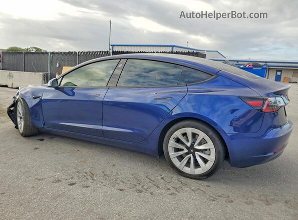 5YJ3E1EB0NF205258 2022 TESLA MODEL Blue Tył lewy