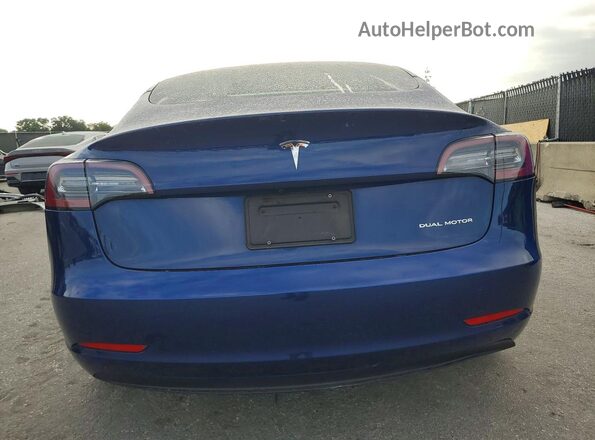 5YJ3E1EB0NF205258 2022 TESLA MODEL Blue Widok z tyłu