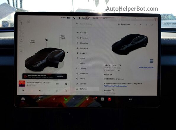 5YJ3E1EB0RF810936 2024 TESLA MODEL Угольный Вид щитка приборов