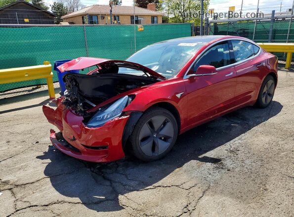 5YJ3E1EB1JF119905 2018 TESLA MODEL Красный Передняя левая четверть