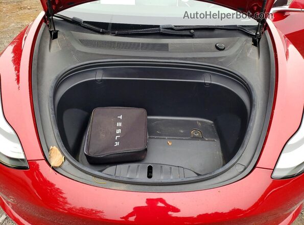 5YJ3E1EB1KF522249 2019 TESLA MODEL Burgundy Widok wnętrza z tyłu