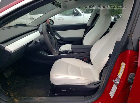 5YJ3E1EB1KF522249 2019 TESLA MODEL Burgundy Widok wnętrza z przodu
