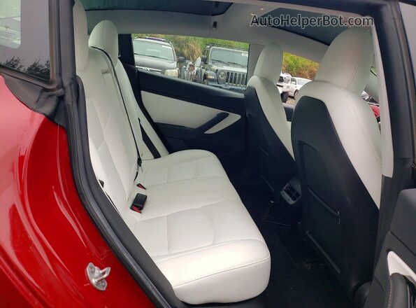 5YJ3E1EB1KF522249 2019 TESLA MODEL Burgundy Widok tylnych siedzeń