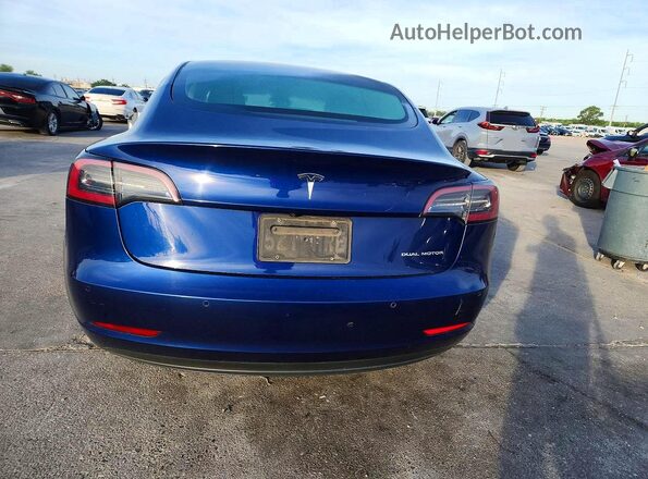 5YJ3E1EB1MF087008 2021 TESLA MODEL Blue Widok z tyłu