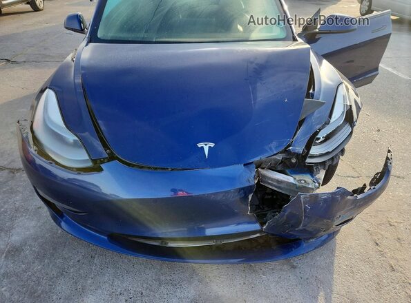 5YJ3E1EB1MF087008 2021 TESLA MODEL Blue Widok wnętrza z tyłu