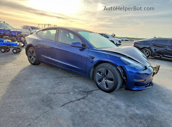 5YJ3E1EB1MF087008 2021 TESLA MODEL Blue Przód prawy