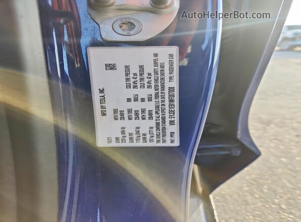 5YJ3E1EB1MF087008 2021 TESLA MODEL Blue Widok komory silnika