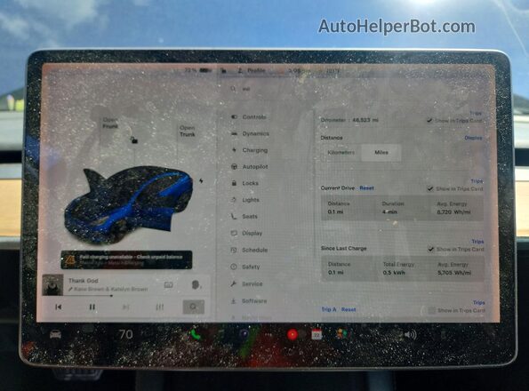 5YJ3E1EB1MF979856 2021 TESLA MODEL Синий Вид щитка приборов