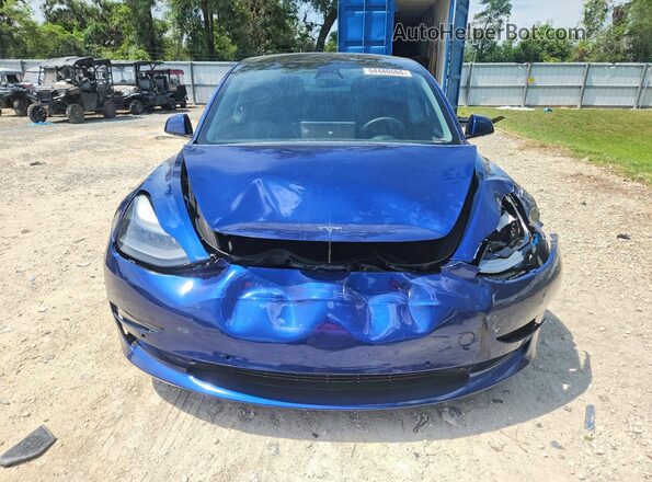 5YJ3E1EB1MF979856 2021 TESLA MODEL Синий Вид спереди