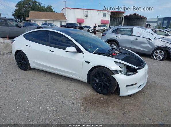 5YJ3E1EB1MF990436 2021 TESLA MODEL 3 Белый Передняя правая четверть