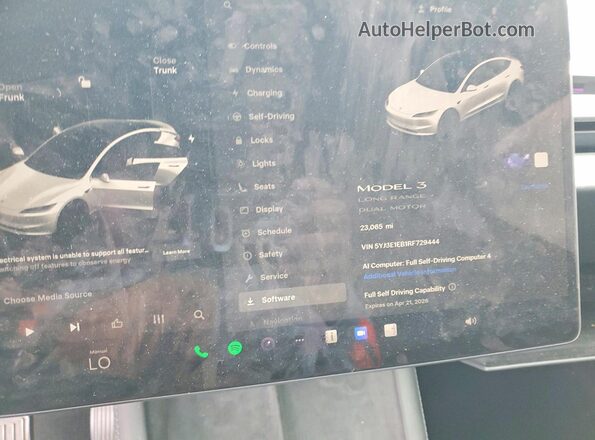 5YJ3E1EB1RF729444 2024 TESLA MODEL Угольный Вид щитка приборов