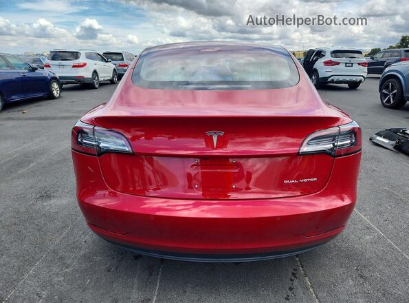 5YJ3E1EB2JF097588 2018 TESLA MODEL Red Vista trasera
