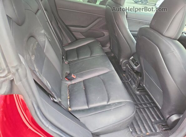 5YJ3E1EB2KF210604 2019 TESLA MODEL Red უკანა სავარძლების ხედი