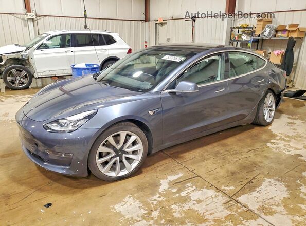 5YJ3E1EB2LF733705 2020 TESLA MODEL Gray Vista tres cuartos delantera izquierda
