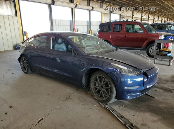 5YJ3E1EB2NF167726 2022 TESLA MODEL Синий Передняя правая четверть