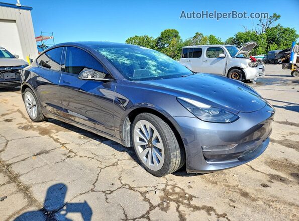 5YJ3E1EB2NF192643 2022 TESLA MODEL Серый Передняя правая четверть