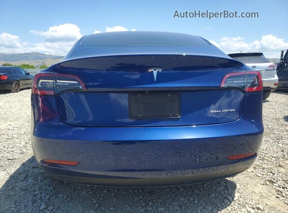5YJ3E1EB2NF298705 2022 TESLA MODEL Blue Вид ззаду