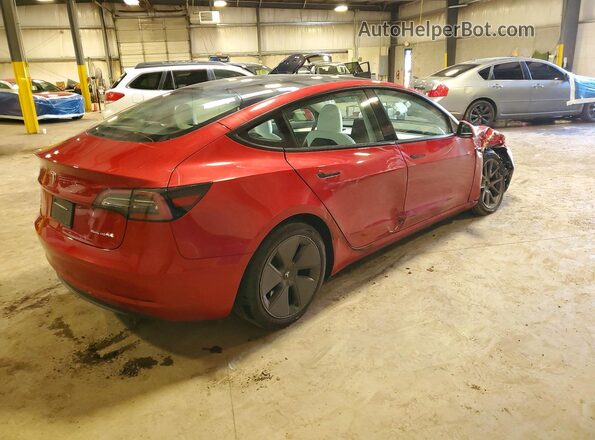 5YJ3E1EB2PF635912 2023 TESLA MODEL Красный Задняя правая четверть