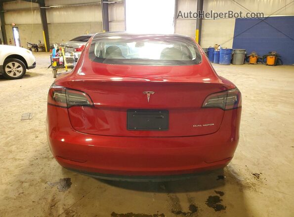 5YJ3E1EB2PF635912 2023 TESLA MODEL Красный Вид сзади