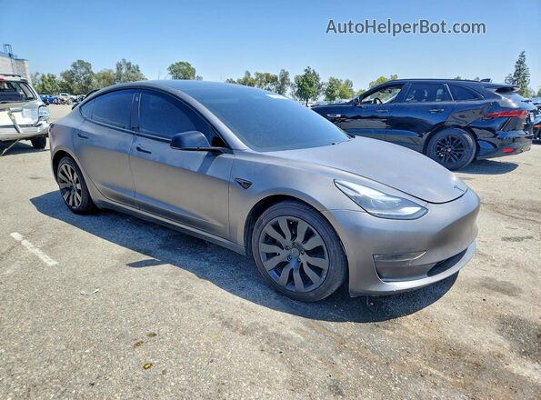 5YJ3E1EB3MF074034 2021 TESLA MODEL Угольный Передняя правая четверть
