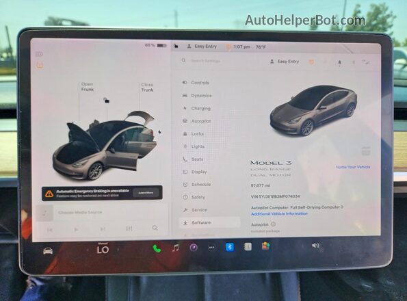 5YJ3E1EB3MF074034 2021 TESLA MODEL Угольный Вид щитка приборов
