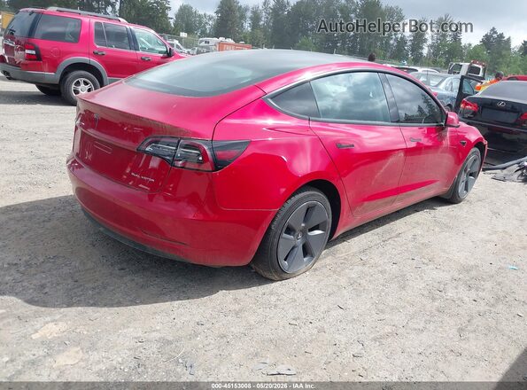 5YJ3E1EB3NF273375 2022 TESLA MODEL 3 Red Tył prawy