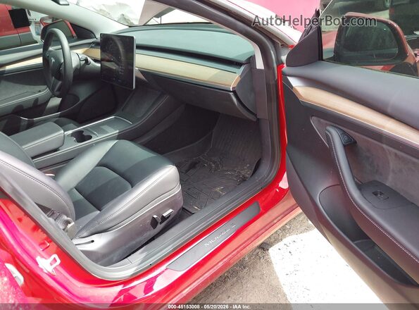 5YJ3E1EB3NF273375 2022 TESLA MODEL 3 Red Widok wnętrza z przodu