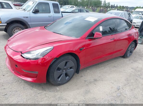 5YJ3E1EB3NF273375 2022 TESLA MODEL 3 Red Przód lewy