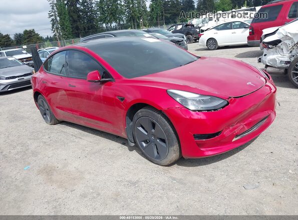 5YJ3E1EB3NF273375 2022 TESLA MODEL 3 Red Przód prawy