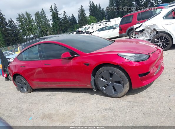 5YJ3E1EB3NF273375 2022 TESLA MODEL 3 Red Widok zestawu wskaźników