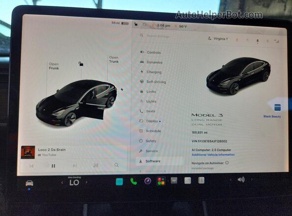 5YJ3E1EB4JF128002 2018 TESLA MODEL Черный Вид щитка приборов