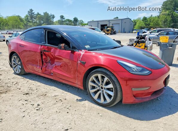 5YJ3E1EB4JF146256 2018 TESLA MODEL Красный Передняя правая четверть
