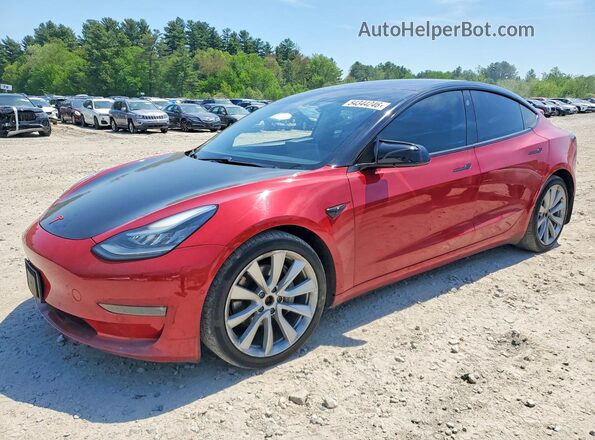 5YJ3E1EB4JF146256 2018 TESLA MODEL Красный Передняя левая четверть