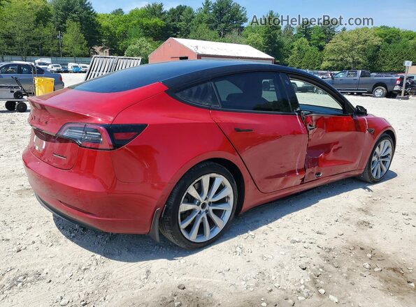 5YJ3E1EB4JF146256 2018 TESLA MODEL Красный Задняя правая четверть