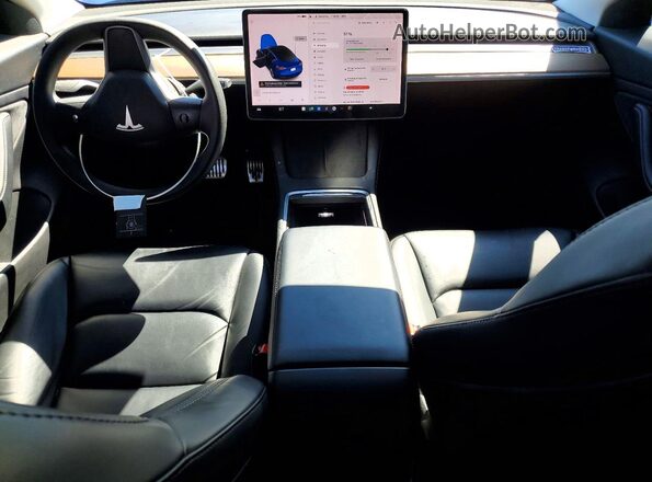 5YJ3E1EB4LF807156 2020 TESLA MODEL Синий Вид панели приборов