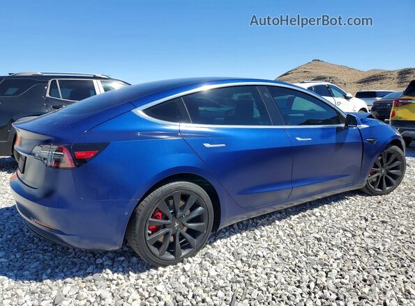 5YJ3E1EB4LF807156 2020 TESLA MODEL Синий Задняя правая четверть